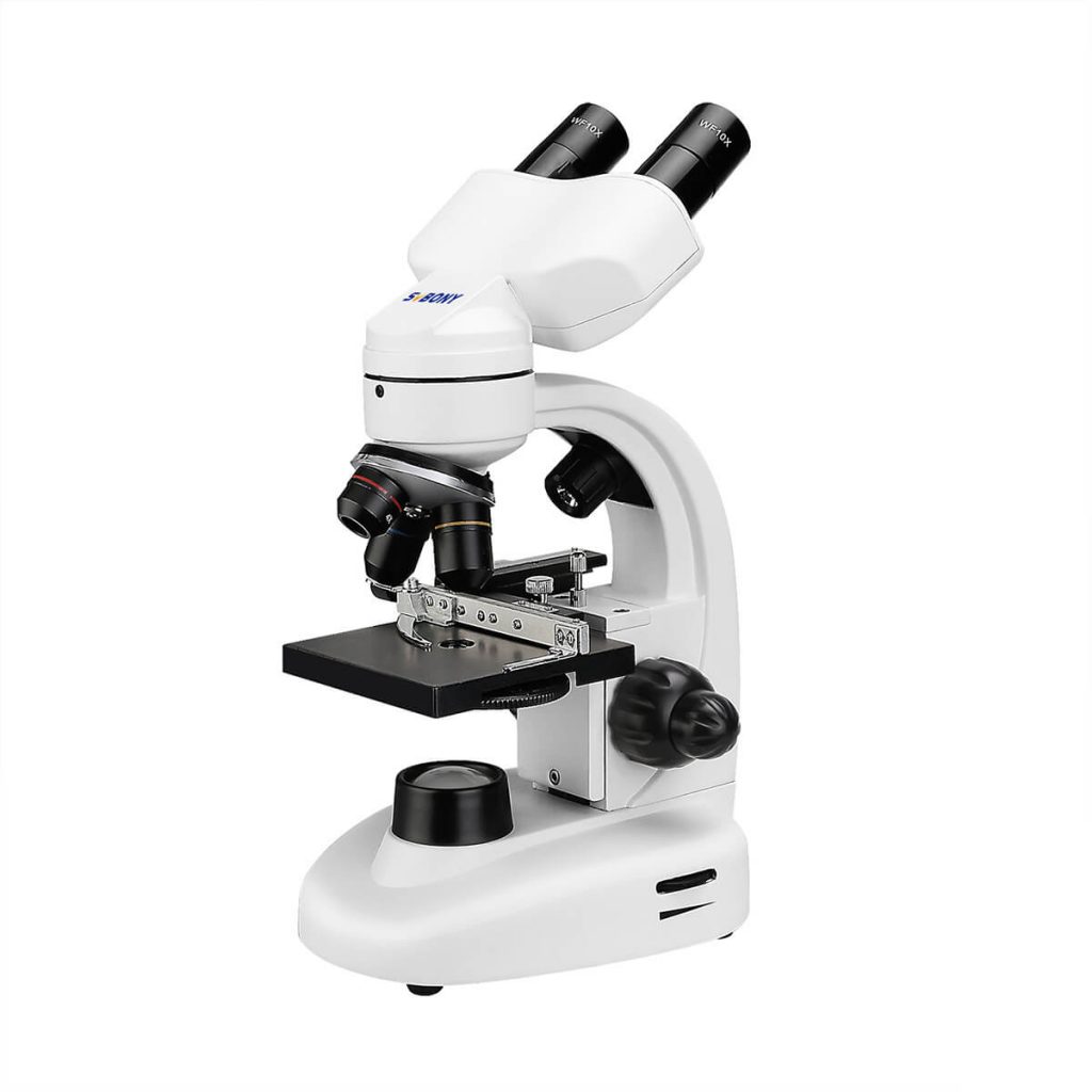Microscópio Biológico Binocular SV605 40X-1600X Objetivas