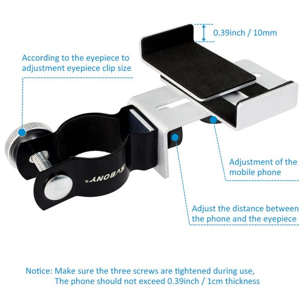 SVBONY Conexão de Suporte Metal para Celular Fotografia para Ocular de 24-38mm