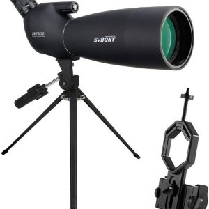 Telescópio terrestre SV28 25-75x70mm Black Spotting Scope com Tripé
