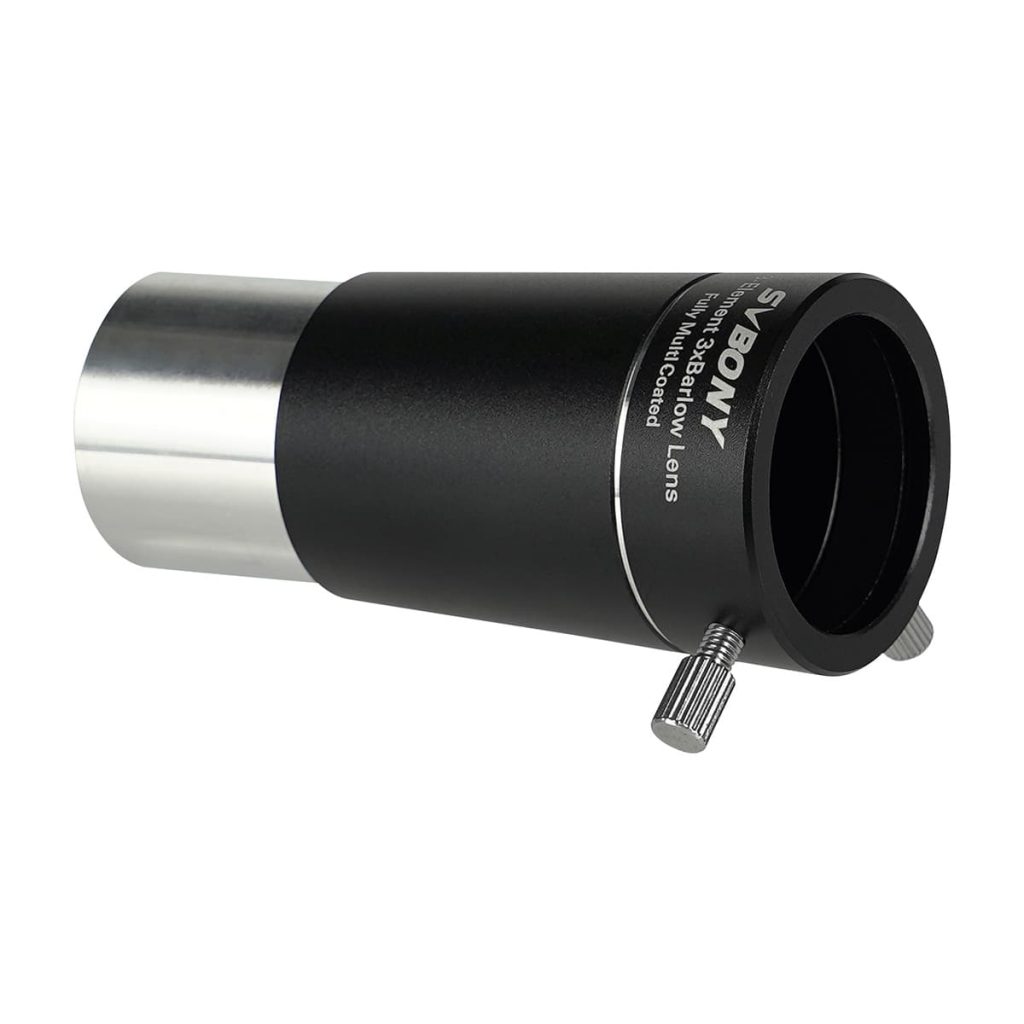 Lentille Barlow 3x Svbony SV216 - 1,25" 4 éléments Apochromatique - Pour Télescope, Observation Planétaire