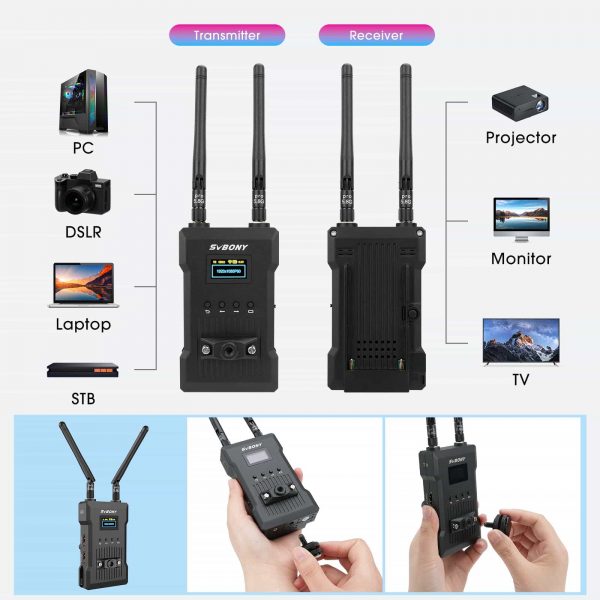Sistema de Transmissão de Vídeo Wireless ST1 4K HDMI Alcance 984ft Latência 0,06s Foto Vídeo Cinema 4