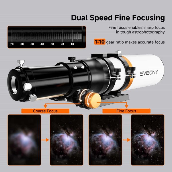 Telescópio Refrator SV503 70mm f6/78 Quadruplet ED Campo Plano 4 Elementos 3