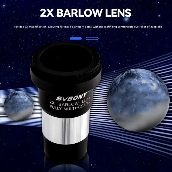 Kit SV233 7 Peças Ocular Plossl 6 e 17mm Barlow 2x Filtro lunar ND4 e Colorido 82A + Bag 3
