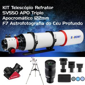 Kit Telescópio Refrator SV550 APO Triplo Apocromático 122mm F7 BR